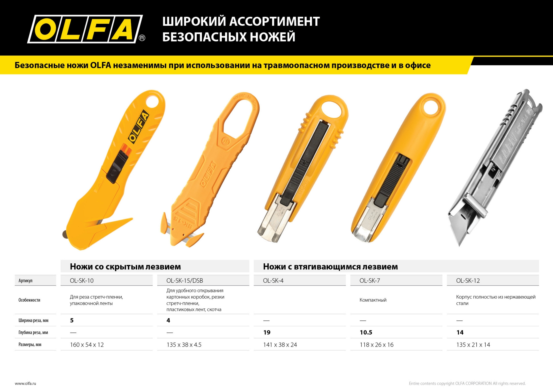 OLFA 17.8 мм, нож для хозяйственных работ (OL-SK-10)