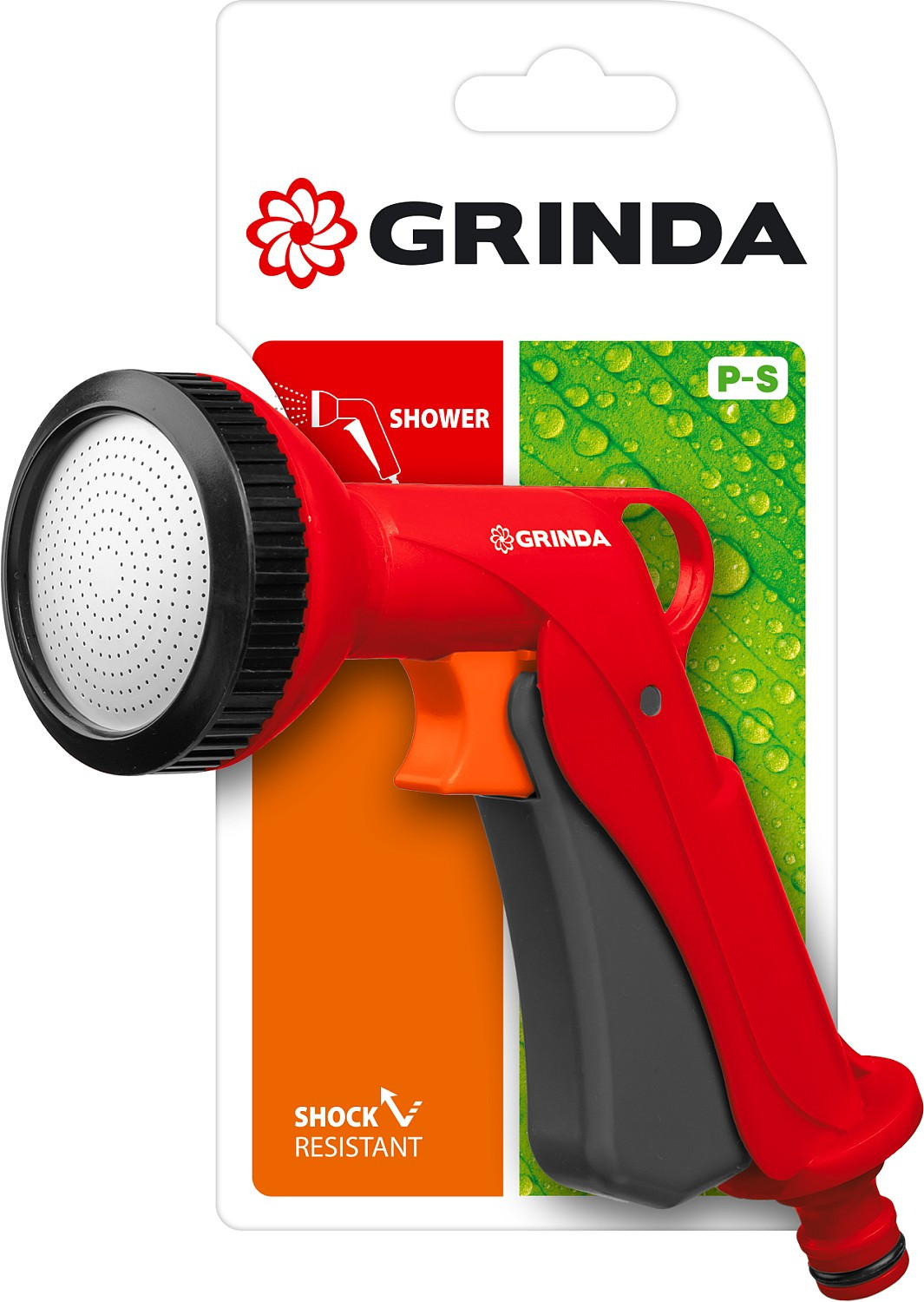 GRINDA P-S, душевой, курок спереди, пластиковый, поливочный пистолет (8-427365)