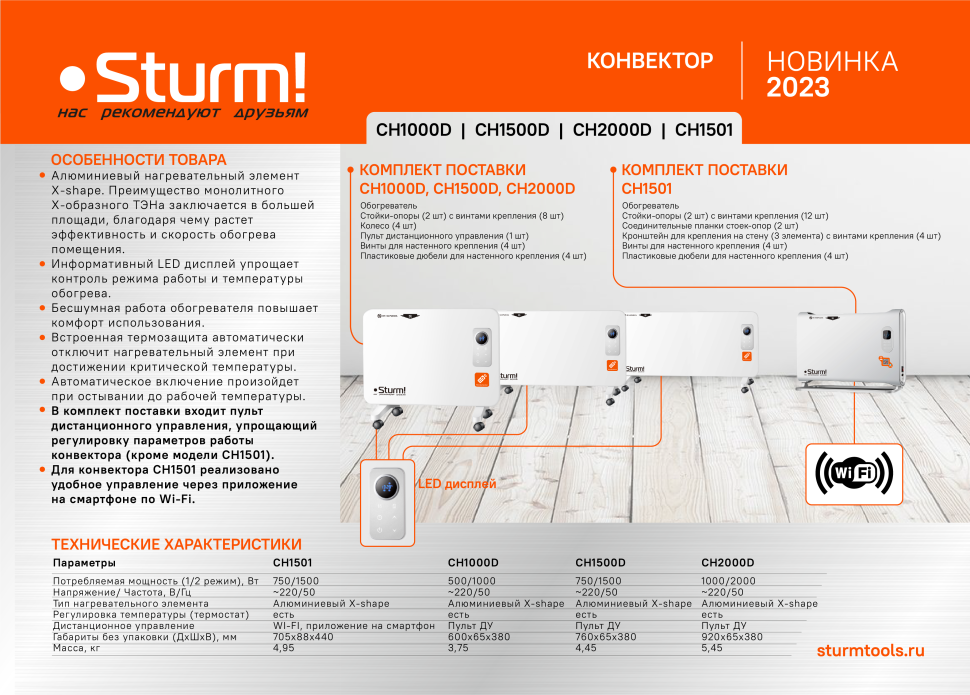 Конвектор Sturm! CH1500D