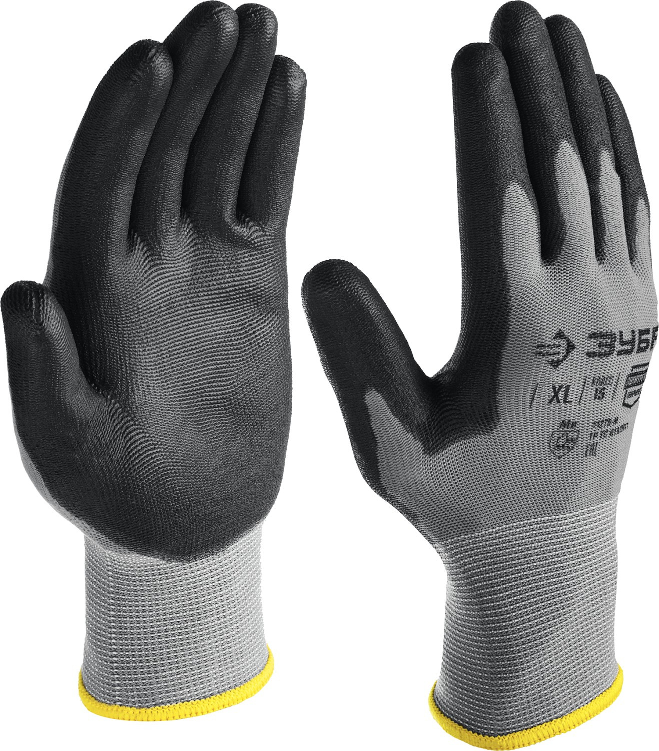 ЗУБР ТОЧНАЯ РАБОТА, XL (10), перчатки с полиуретановым покрытием, тонкие, комфортные, для точных работ, 15 класс, Профессионал (11275-XL)